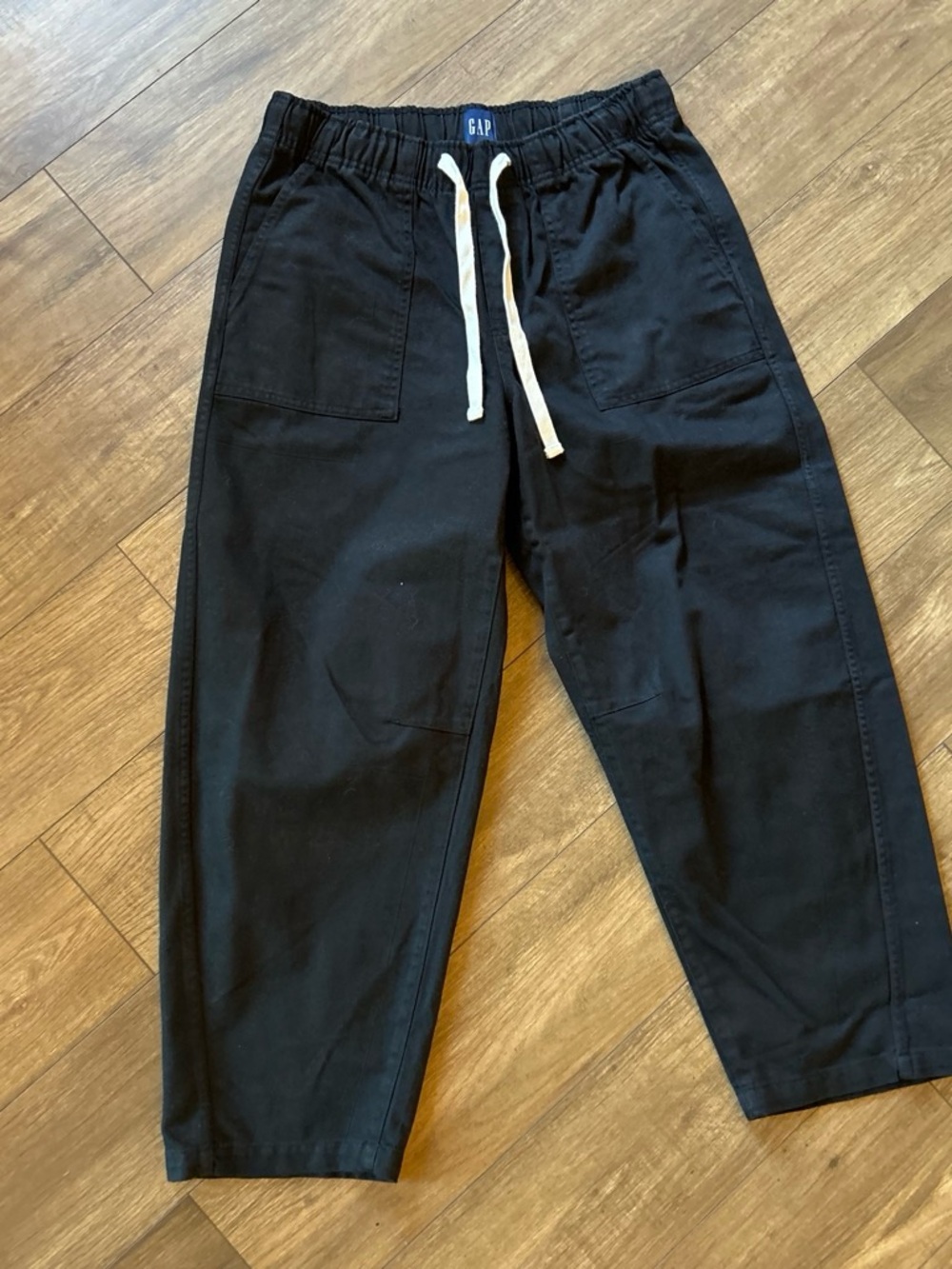 GAP Black Women's Drawstring Jogger Pants with White Ties